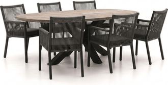 Manifesto Furniture Manifesto Rivola/ROUGH-Y Ellips 240cm dining tuinset 7-delig