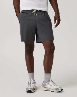 Vuori Clothing Banks Shorts Unlined 7 | Dark Pewter Slub Stripe | XS, Size Extra Small