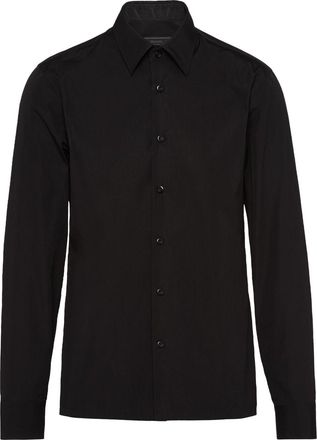 Prada long-sleeved cotton shirt - men - Cotton - 40 - Black