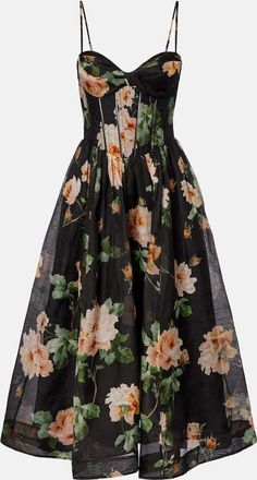 Zimmermann Luna linen and silk organza bustier dress