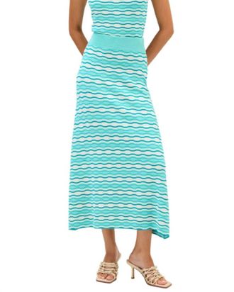 Allison New York Wavey Knit Skirt In Teal