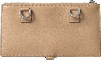 Dolce & Gabbana Womens Beige Leather Shoulder Cardholder Strap Wallet