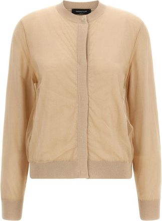Fabiana Filippi Brown Tulle Cardigan