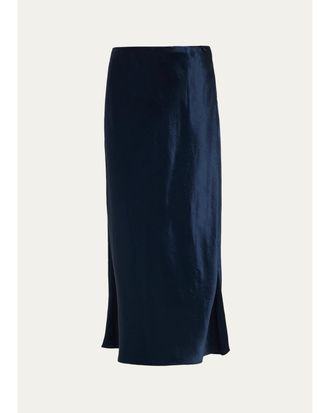 Vince Side-Slit Satin Slip Skirt