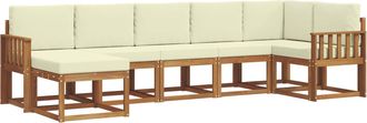 vidaXL Conjunto De Sof&aacute;s De Exterior 7 Uds. Natural Y Crema Vidaxl