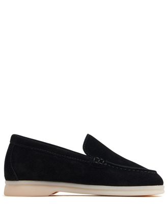 Scarosso stitch-detail suede loafers - kids - Leather/Suede/Rubber - 28 - Black