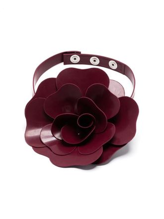 Philosophy di Lorenzo Serafini Choker con applicazioni a fiori - Rosso
