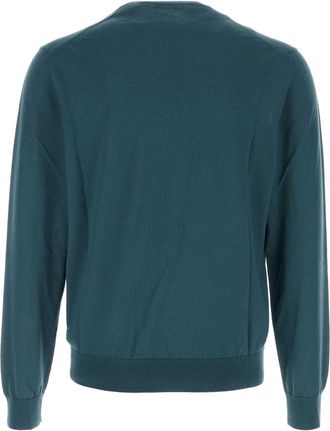 Prada Virgin Wool Crew Neck Sweater - Green