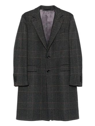 Lardini checked wool coat - men - Cashmere/Virgin Wool/Acetate/Viscose - 54 - Black
