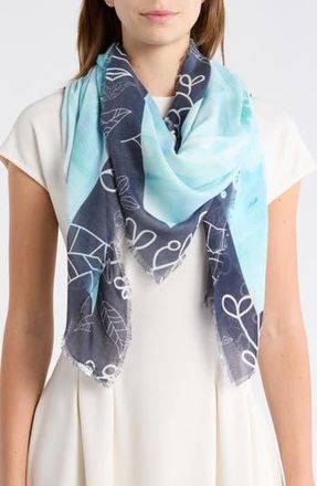 Nordstrom Rack Oversize Pareo Scarf in Blue Watercolor Floral at Nordstrom Rack