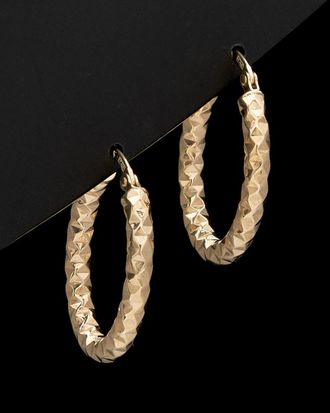 Italian Gold, Inc 14K Italian Gold Bold Hammered Oval Hoops