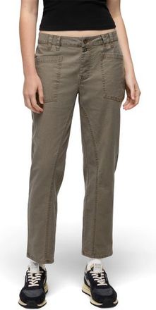 Prana Suton Mid Rise Organic Cotton Blend Ankle Pants in Mud at Nordstrom, Size 10