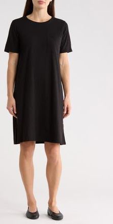 Eileen Fisher Organic Cotton T-Shirt Dress in Black at Nordstrom Rack, Size Xx-Small