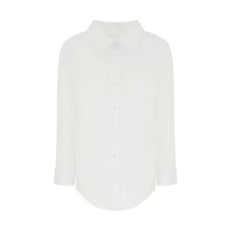 Balenciaga Zijde & Nylon - Dames - Blouses & Shirts - Wit - Maat: S Zijde