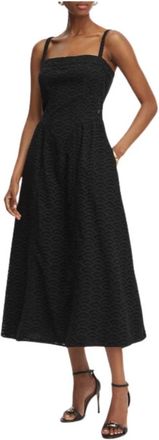Guess Kleedjes, Dames, Zwart, L, Sharon Sangallo Midi Jurk
