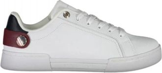 Tommy Hilfiger Button Detail Sneaker - Dames - Sneakers - Wit - 39 EU - Leer - Schoenen