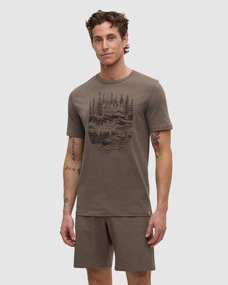 tentree Getaway T-Shirt in Timber/meteorite Black at Nordstrom, Size Xx-Large
