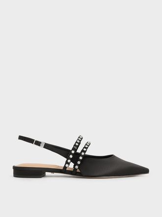 Charles & Keith Goldie Gem-Encrusted Mary Jane Flats