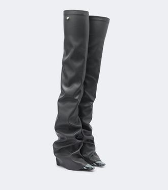 The Attico Robin snake-effect over-the-knee boots