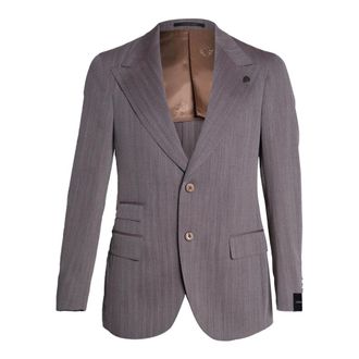 Gabriele Pasini Blazers, male, Gray, Size: L Single-Breasted Two-Button Jacket