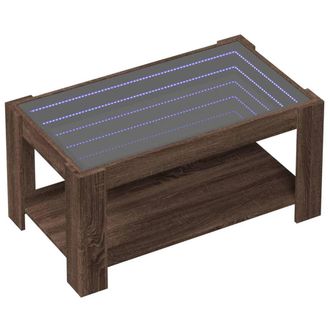 Berkfield Home Decorative Coffee Table with LED Brown Oak 93x53x45 cm Engineered Wood | Size: 93 x 53 x 45 cm