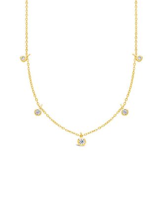 Sterling Forever 14K Over Silver Cz Necklace