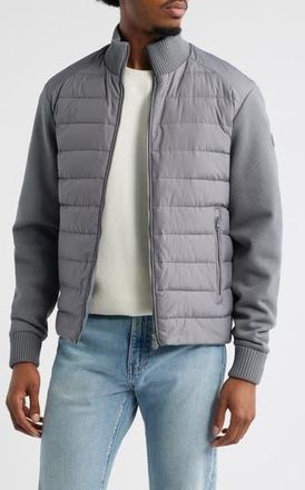 Save The Duck Sedum Water Repellent Mixed Media Jacket in Mid Grey at Nordstrom Rack, Size Xx-Large