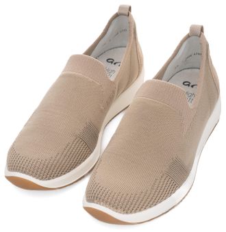 Ara Slipper ARA LISSABON, Damen, Gr. 7,5 (41,5), beige (sand), Textil, Veloursleder, unifarben, Basic, Schuhe Slipper, Slip-On-Sneaker, Schlupfschuh, Komf
