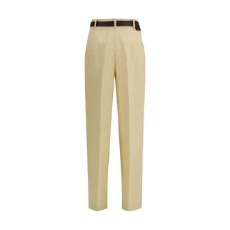 Max Mara Womens Beige Linen Casual Pants