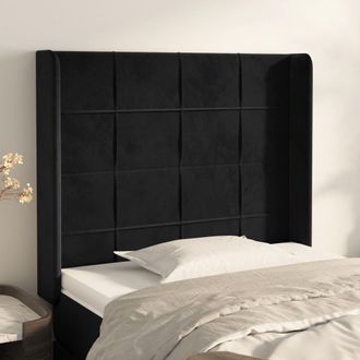 vidaXL Cabecero Con Orejas De Terciopelo Negro 103x16x118/128 Cm Vidaxl