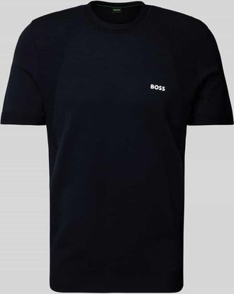 HUGO BOSS T-Shirt mit Label-Print in Dunkelblau, Größe XXXL