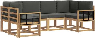 vidaXL Conjunto De Sof&aacute;s De Exterior 6 Uds. Blanco Y Antracita Vidaxl