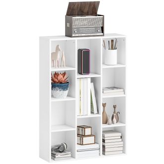 OEM Estanter&iacute;a De Almacenaje Con 11 Compartimentos Dise&ntilde;o Vertical U Horizontal Para Libros Decoraci&oacute;n 74,3x24x106 Cm Blanco