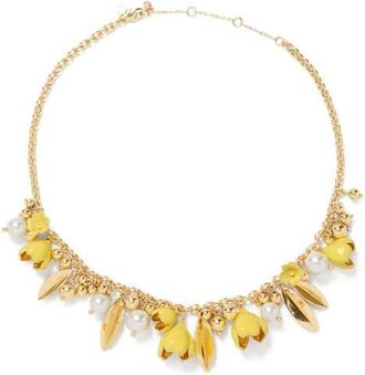 Kate Spade New York golden bloom statement necklace in Yellow at Nordstrom