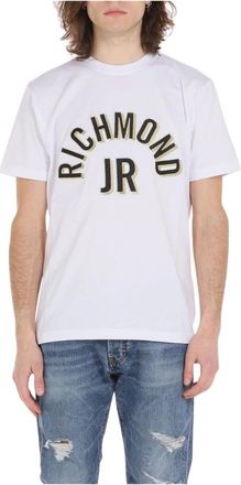 John Richmond Bedrukte T-shirt - Heren - T-shirts - Wit - M - Katoen - Tops