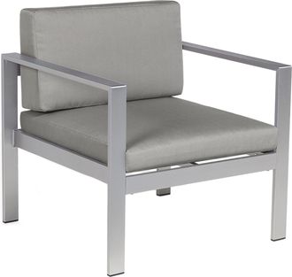 Beliani Beliani - Silla De Jard&iacute;n De Aluminio Gris Oscuro Fundas De Coj&iacute;n Poli&eacute;ster Moderno Terraza Exterior Interior Salerno