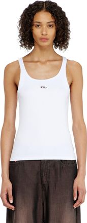 Diesel Slim tank top with laser-cut Oval D - T-Shirts - Woman - White