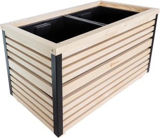 OEM Excelente Maceta De Madera Con Listones 80x40x45cm, Impregnaci&oacute;n Incolora - Elegante Maceta Para Terrazas Y Balcones Para &Aacute;rboles, Arbustos, Flores - 