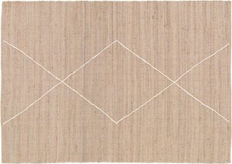 Oviala Alfombra de yute natural con diseño de rombos tejido a mano 80 x 200cm