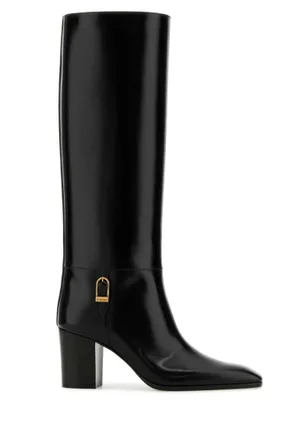 Saint Laurent Black Leather Boots