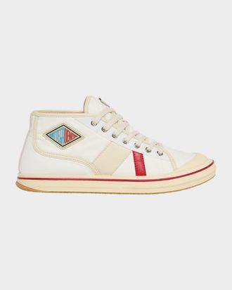 Bottega Veneta Summer Canvas Leather High-Top Sneakers