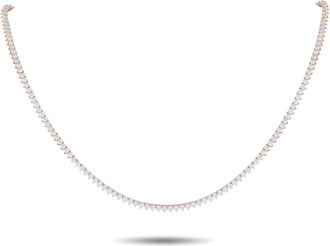 Luxury Bazaar 14K Rose Gold 9.05ct Lab-Grown Diamond Tennis Necklace MF07-072325