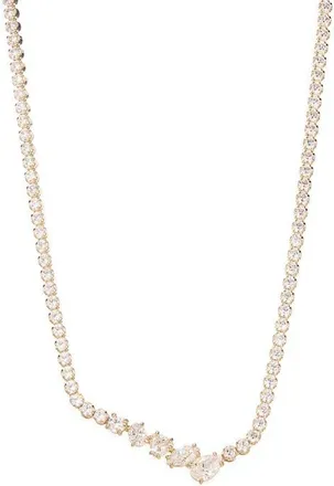 Swarovski Mesmera V-Shape Crystal Necklace in White/gold at Nordstrom