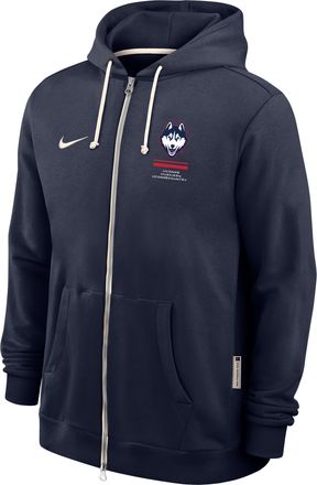Nike UConn Sideline Standard Issue Nike Mens Dri-FIT College Full-Zip Hoodie in Blue | IV9940-421