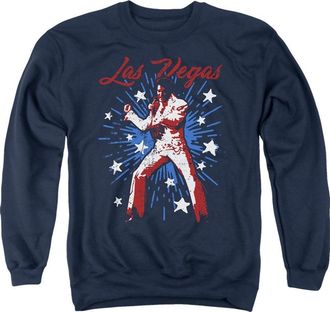 Gildan Elvis Presley Vegashort Sleeveuperstar Adult Crewneck Sweatshirt