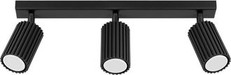 Wonderlamp L&aacute;mpara de techo con 3 focos en relieve negro orientables