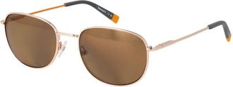 Timberland Gouden Metalen Bruine Gepolariseerde Zonnebril - Heren - Zonnebrillen - Geel - ONE Size - Accessoires