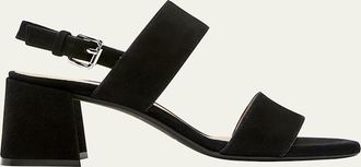 La Canadienne Flemming Suede Dual-Strap Slingback Sandals