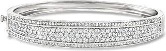 Ross-Simons Pave Diamond Bangle Bracelet in Sterling Silver