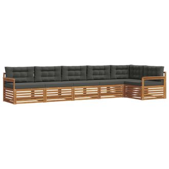 vidaXL Conjunto De Sof&aacute;s De Exterior 6 Pcs Natural Y Antracita Vidaxl